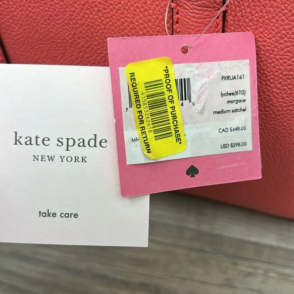 Kate Spade Margaux Pebbled Leather Medium Satchel LYCHEE